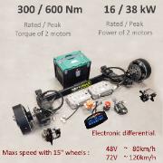 E-car conversion kit 2x 8/16kW 72V