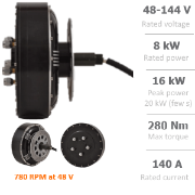 QS-273 (8000W) electric motor for car